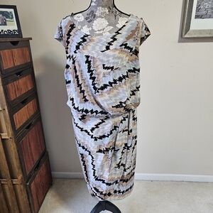 Jessica Simpson abstract pattern dress Sz 18W